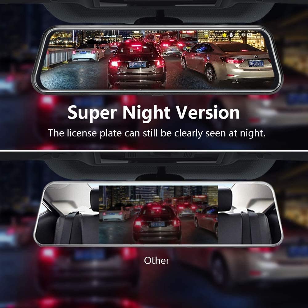 10” Mirror Dash Cam Night Vision 1080P FHD Full Touch Screen Front and Rear View Backup Camera Review