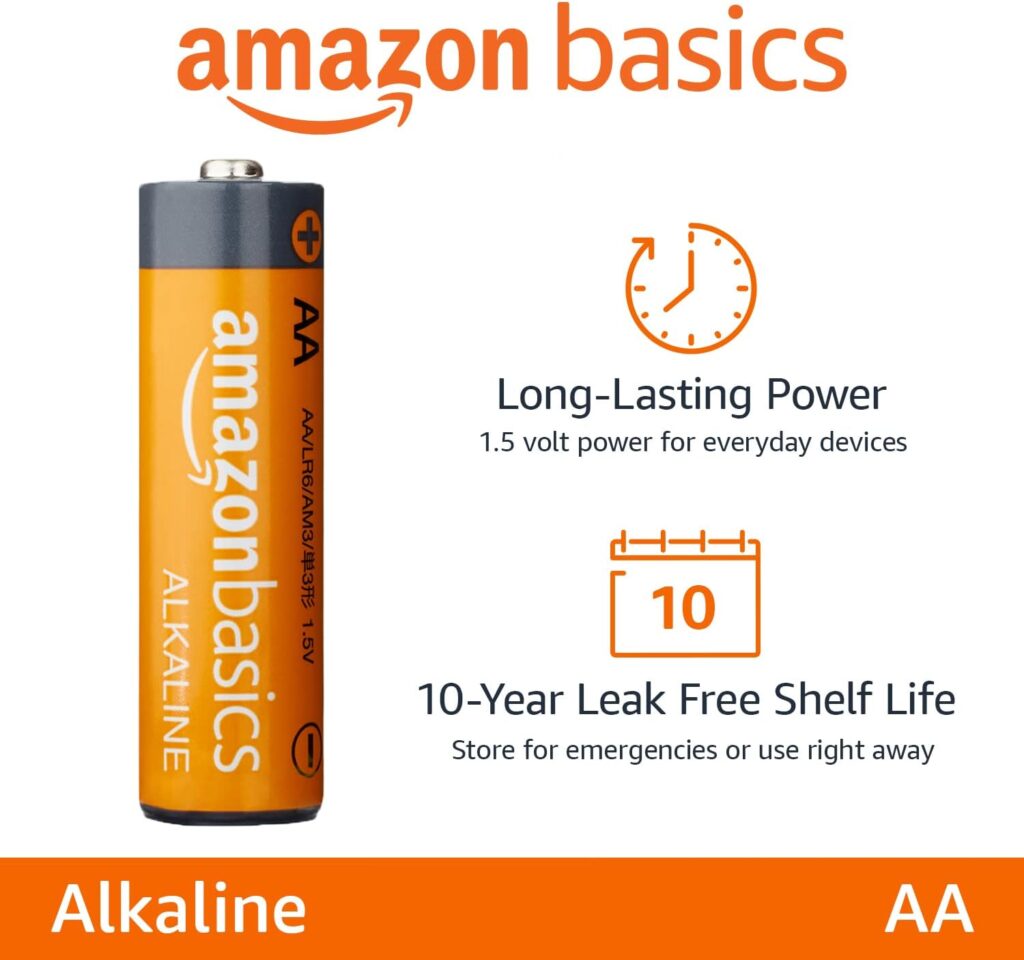 Amazon Basics 48-Pack AA Alkaline High-Performance Batteries, 1.5 Volt, 10-Year Shelf Life