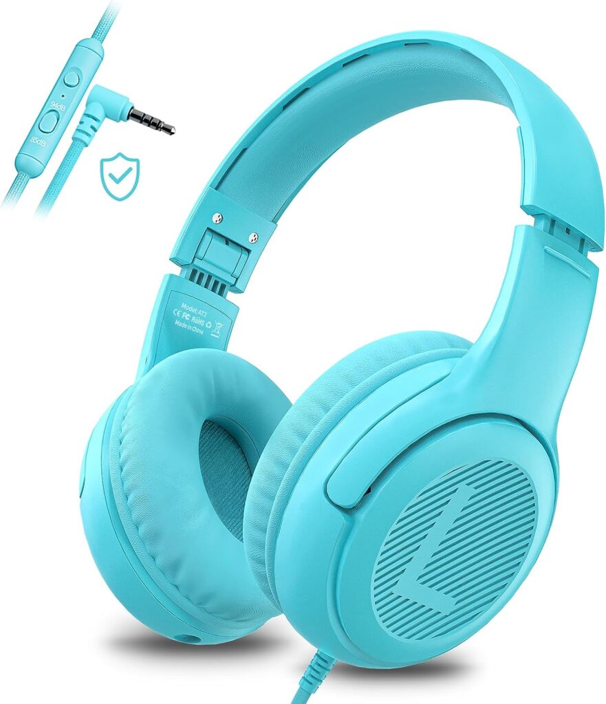 awatrue Toddler Kids Headphones Wired - Headphones for Kids Volume Limit 85/94dB Headset 3.5mm Jack Adjustable Foldable Headsets for Girls Boys Children Teens Pad Smartphones School