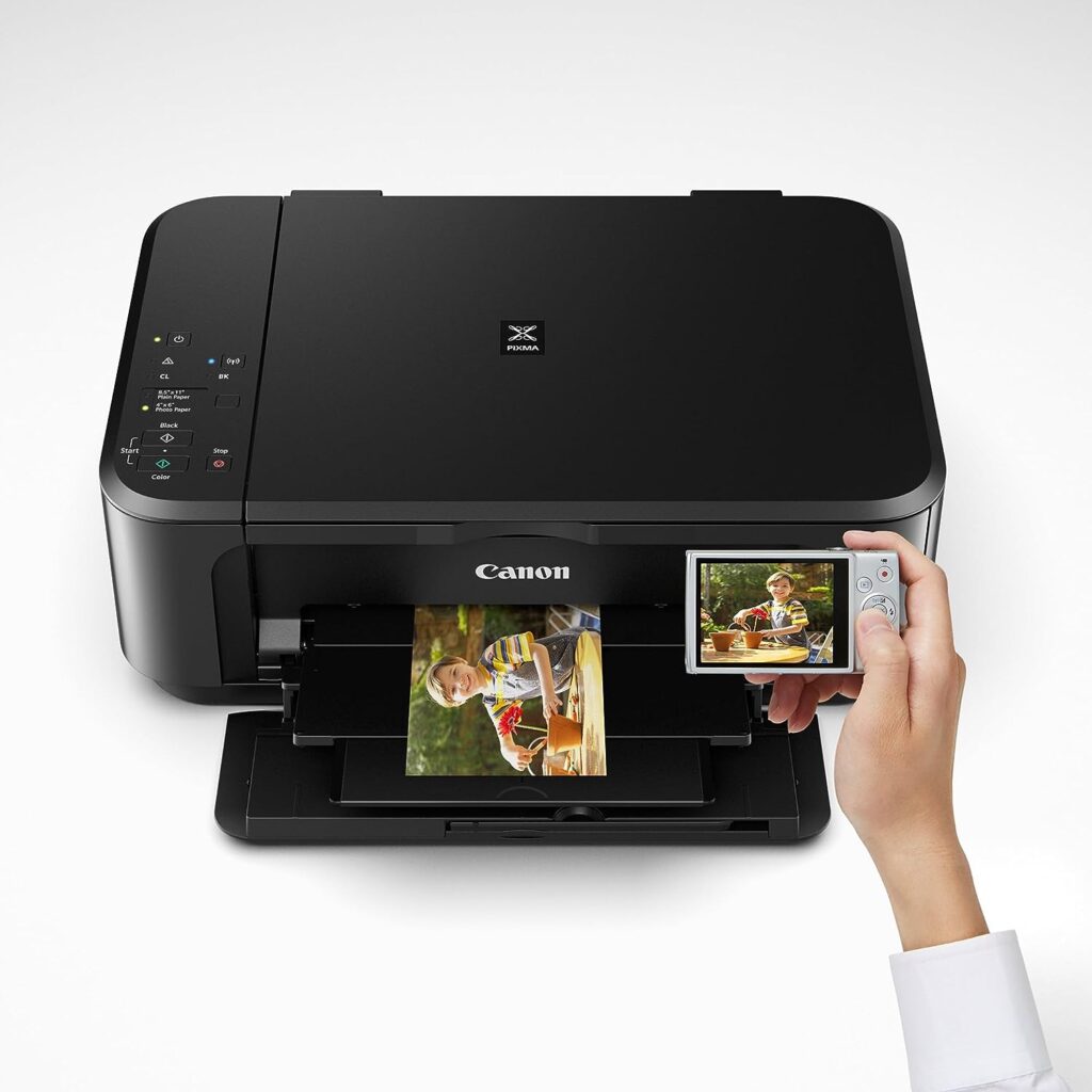 Canon Pixma MG3620 Wireless All-in-One Color Inkjet Printer with Mobile and Tablet Printing, Black, Works with Alexa