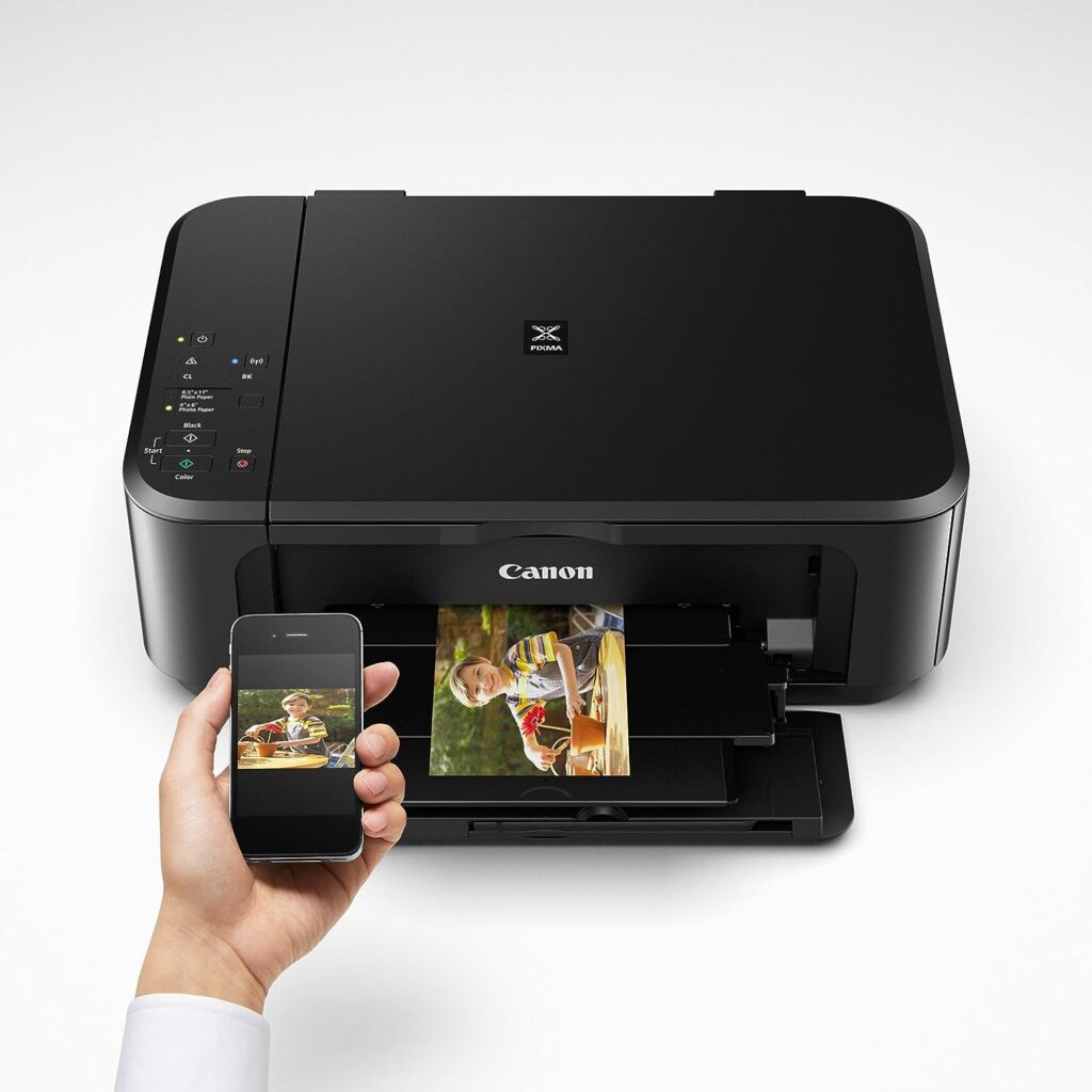 Canon Pixma MG3620 Wireless All-in-One Color Inkjet Printer with Mobile and Tablet Printing, Black, Works with Alexa