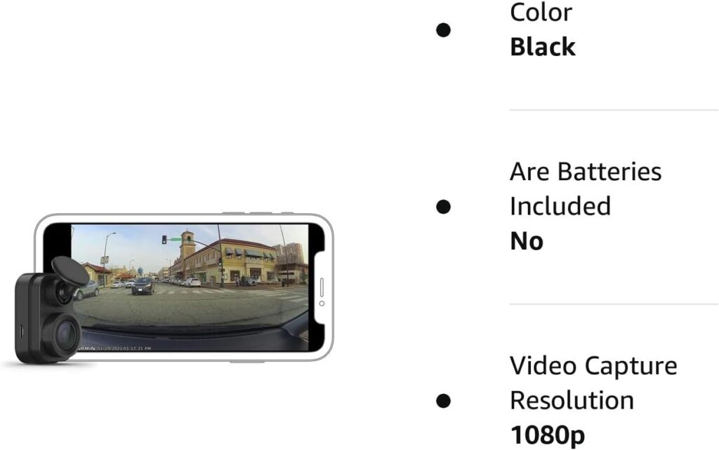 Garmin Dash Cam Mini 2, Tiny Size, 1080p and 140-degree FOV, Monitor Your Vehicle While Away w/ New Connected Features, Voice Control (Renewed)