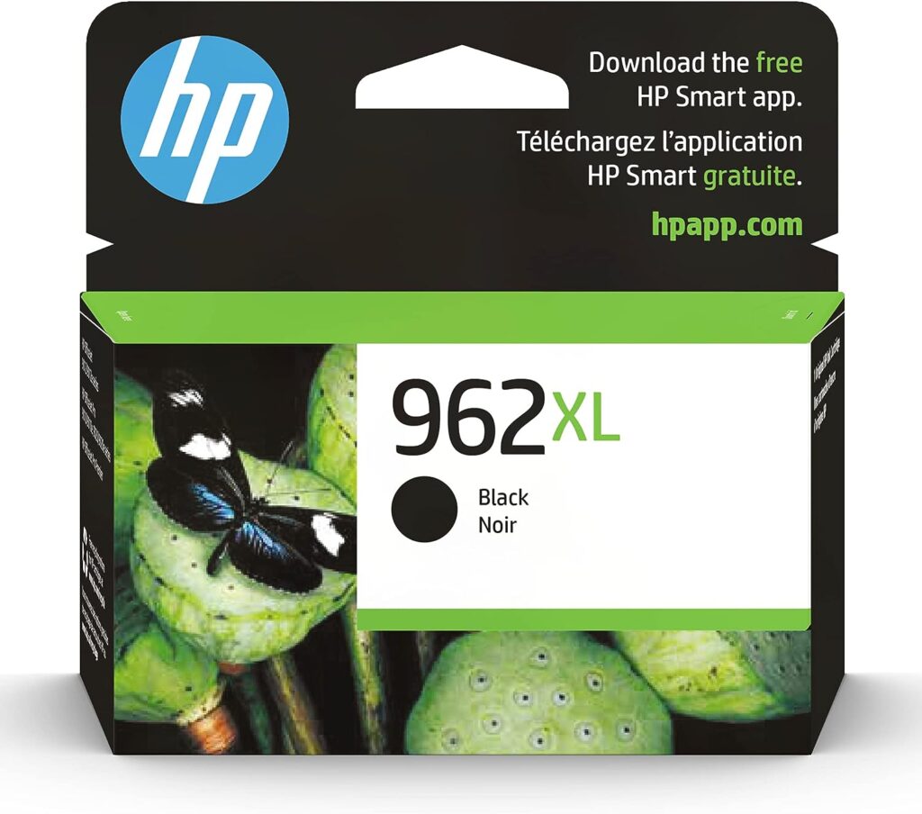 HP 962XL Black High-yield Ink Cartridge | Works with HP OfficeJet 9010 Series, HP OfficeJet Pro 9010, 9020 Series | Eligible for Instant Ink | 3JA03AN