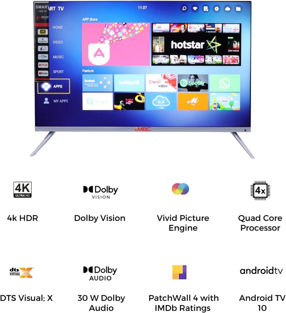 MBC Smart LED TV | 50 INCH OLED | 4K LED Smart Android TV | Model No. M50216VS11