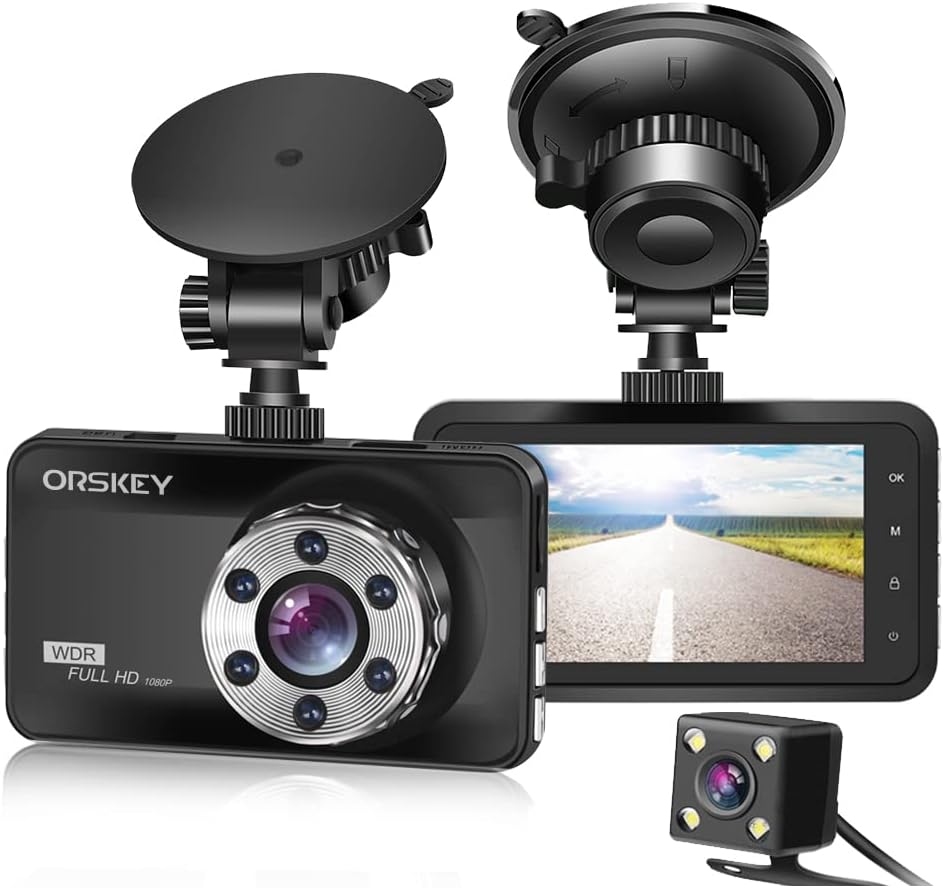 ORSKEY Dash Cam Front and Rear 1080P Full HD Dual Dash Camera Review