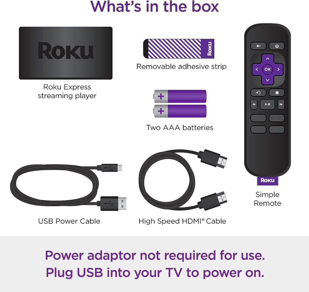 Roku Express (New) | HD Roku Streaming Device with Simple Remote (no TV controls), Free  Live TV