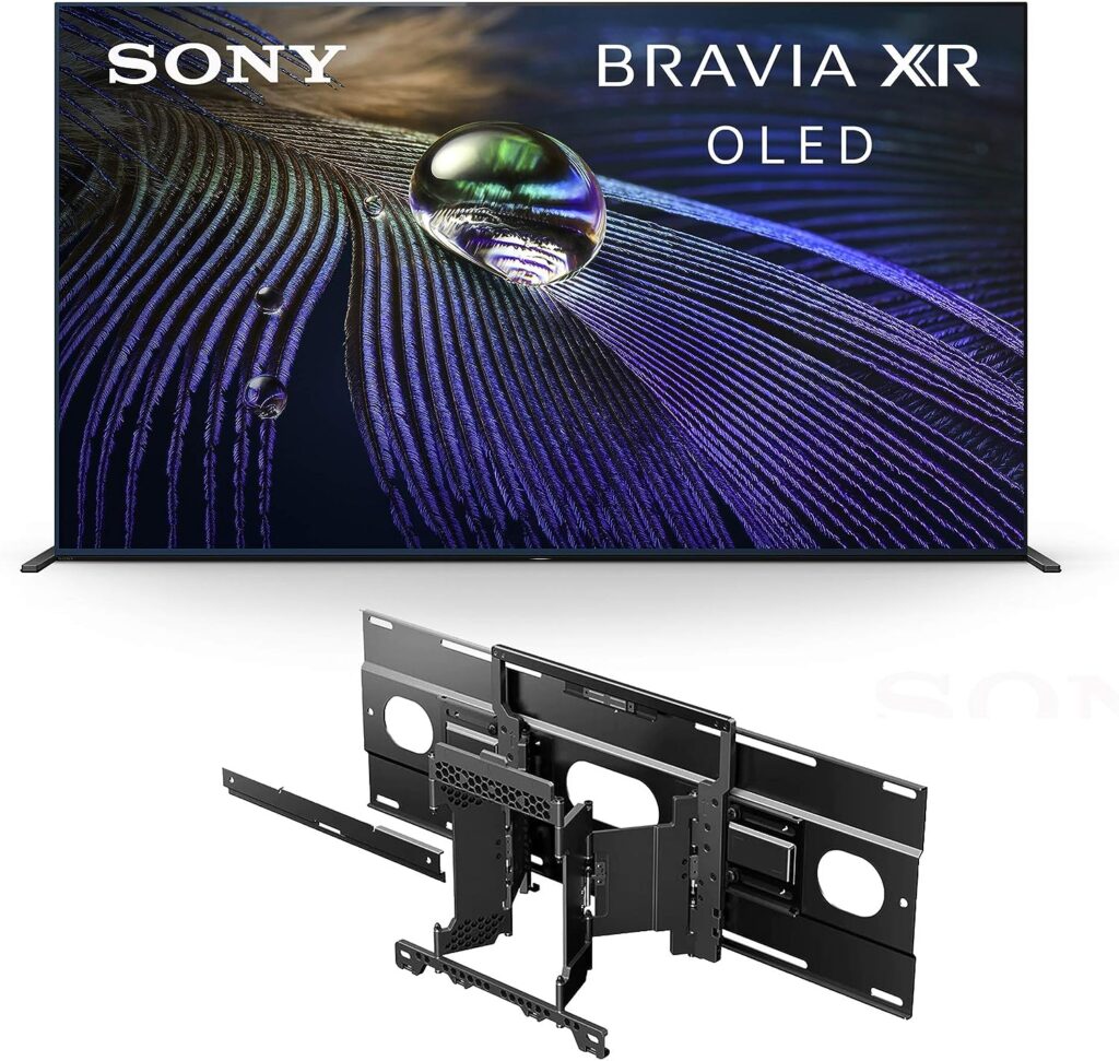 Sony A90J 65 Inch TV: BRAVIA XR OLED 4K Ultra HD Smart Google TV SU-WL855 Ultra Slim Wall-Mount Bracket for Select BRAVIA OLED and LED TVs