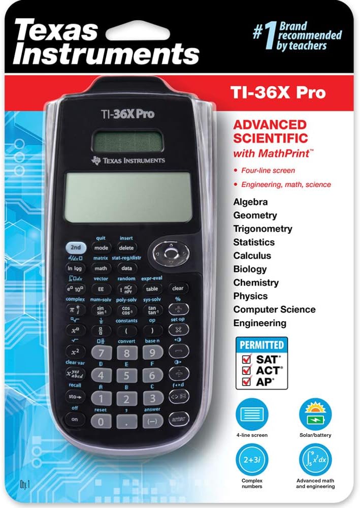 Texas Instruments TI-36X Pro Engineering/Scientific Calculator | 9.7 Inch | Black.